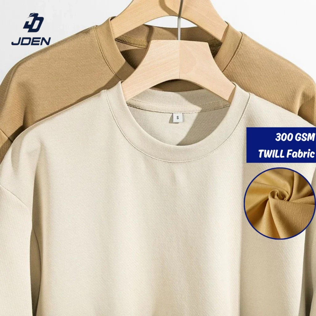 JDEN Twill Cotton T-shirt 300gsm (Unisex) - Cotton Baju Tshirt Lelaki Perempuan 40-100KG Plus Size